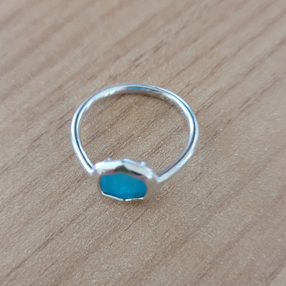 Kendra Scott Silver Ring with Teal Stone